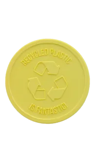 Embossed Recycled Plastic Token in pastel yellow