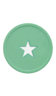Recycled Plastic Token with piercing in pastel green
