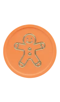 Foil Printed Recycled Plastic Token in pastel orange