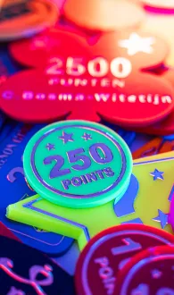 Printed Funfair Tokens with foil print in different shapes