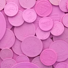 Embossed Chewing Gum Tokens in different sizes