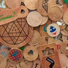 Personalized Wooden Tokens in different shapes