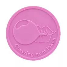 Ficha de goma de mascar rosa grabada