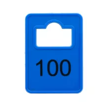 Ficha guardarropa de plástico azul en existencia con numeración