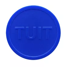 Dark blue Plastic Token in Stock with embossed TUIT design