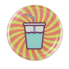 Transparent Plastic Token in Stock with printed drink design