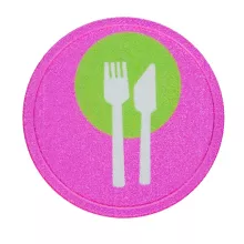 Transparent Plastic Token in Stock with printed meal design