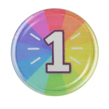 Transparent Plastic Token in Stock with printed number 1 design