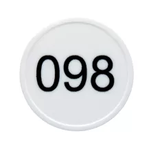 White round Self-adhesive Cloakroom Token in plastic with numbering