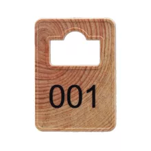 Ficha guardarropa de madera con numeración