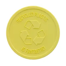 Embossed Recycled Plastic Token in pastel yellow