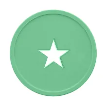 Recycled Plastic Token with piercing in pastel green