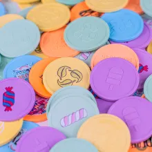 Recycled Plastic Tokens in pastel colours
