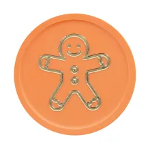 Foil Printed Recycled Plastic Token in pastel orange