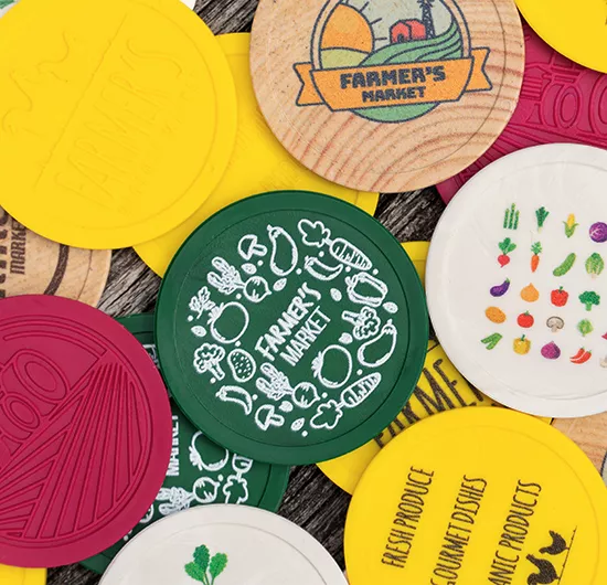 Drink and Meal Tokens for farmer's markets