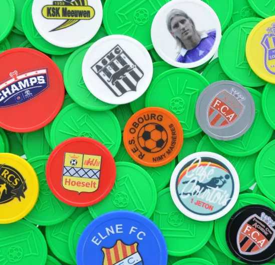 Personalised Plastic Tokens with football designs
