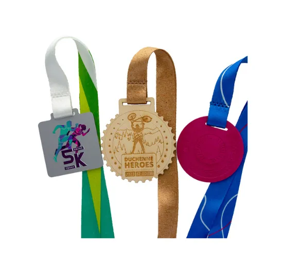 Personalized Medals with a design printed, lasered and embossed